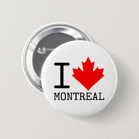 Ik hou van Montreal, Quebec Canada Maple Leaf Ronde Button 5,7 Cm (Voorkant /achterkant)
