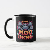 Ik hou van Moo Deng Baby Hippo liefhebbers Mok (Links)