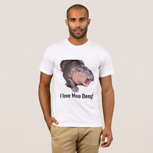 Ik hou van Moo Deng Shirt (Voorkant volledig)