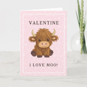 Ik hou van Moo Schotse Hooglanders Valentijnskaart Feestdagen Kaart