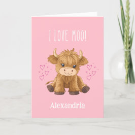 Ik hou van Moo Schotse Koe Valentijn Feestdagen Kaart
