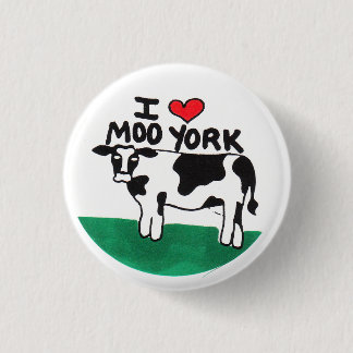 Ik hou van Moo York Ronde Button 3,2 Cm