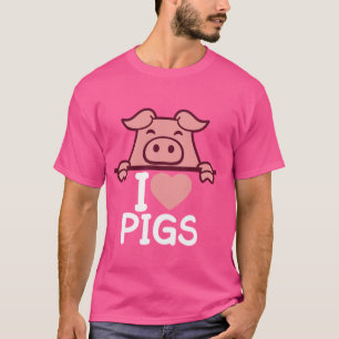 Ik hou van Mooie Biggen Hart Biggetje Biggenliefhe T-shirt