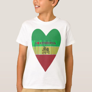 Ik hou van mooie Ethiopië Nationale vlag kleur kun T-shirt