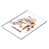 Ik hou van Mooo Cute Koe Gepersonaliseerd hem haar Notitieboek (Linkerzijde)