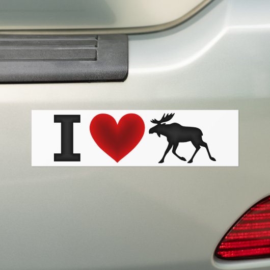 Ik hou van Moose Bumpersticker (Op auto)
