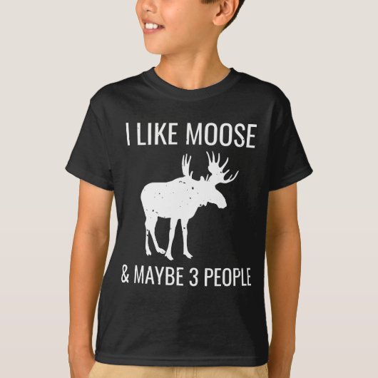 Ik hou van Moose en misschien 3 mensen grappige In T-shirt (Voorkant)