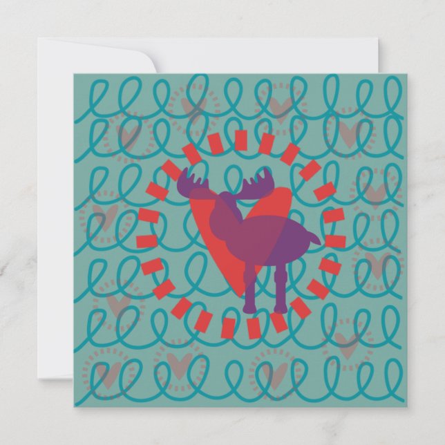 Ik hou van Moose Heart Doodle Natuur Lover Design (Voorkant)
