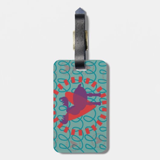 Ik hou van Moose Heart Doodle Natuur Lover Design Bagagelabel (Achterkant verticaal)