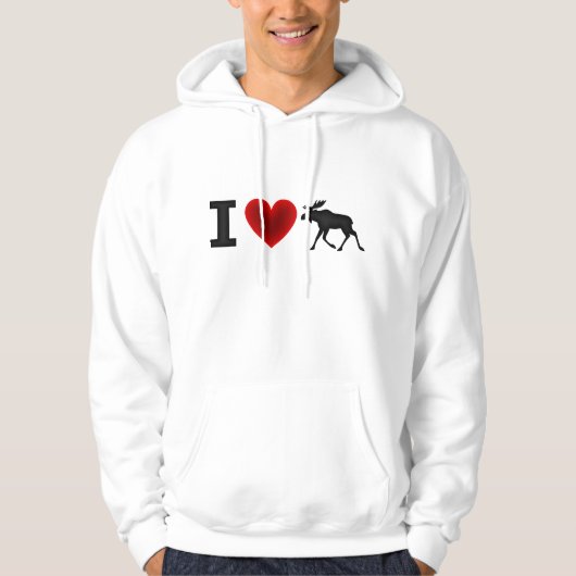 Ik hou van Moose Hoodie (Voorkant)