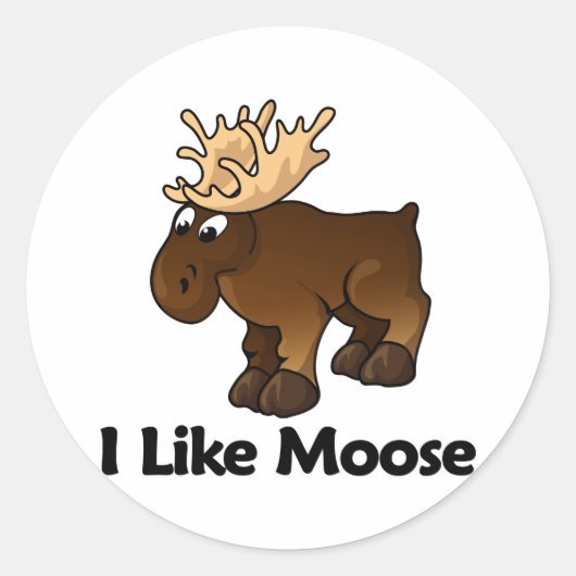 Ik hou van Moose Ronde Sticker (Voorkant)