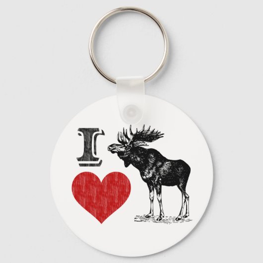 Ik hou van Moose Sleutelhanger (Voorkant)