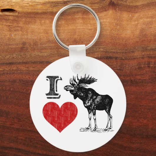 Ik hou van Moose Sleutelhanger (Voorkant)