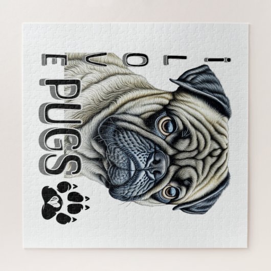 Ik hou van mopjes | Schattigee hondenbezitters Legpuzzel (Horizontaal)