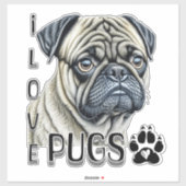 Ik hou van mopjes | Schattigee hondenbezitters Sticker (Vel)