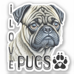Ik hou van mopjes Schattigee hondenbezitters Sticker