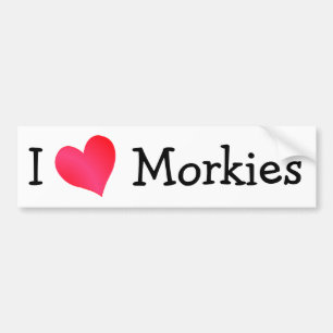 Ik hou van Morkies Bumpersticker