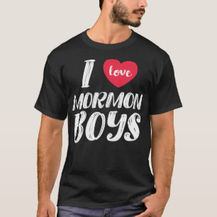 Ik hou van Mormon Boys Heart LDS Funny Women T-shirt
