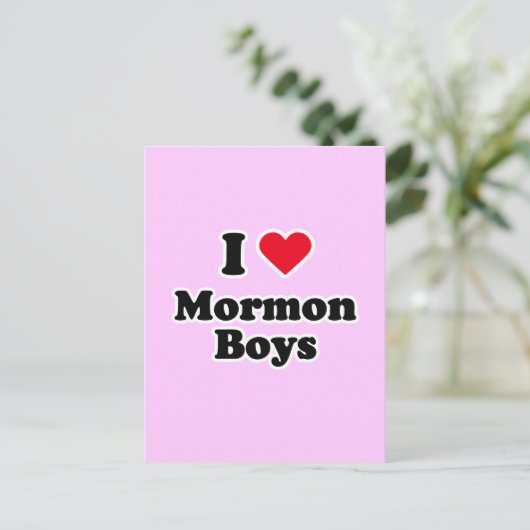Ik hou van mormon jongens briefkaart (Staand voorkant)