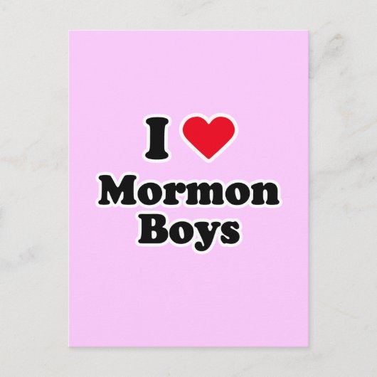 Ik hou van mormon jongens briefkaart (Voorkant)
