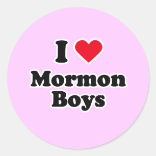 Ik hou van mormon jongens ronde sticker