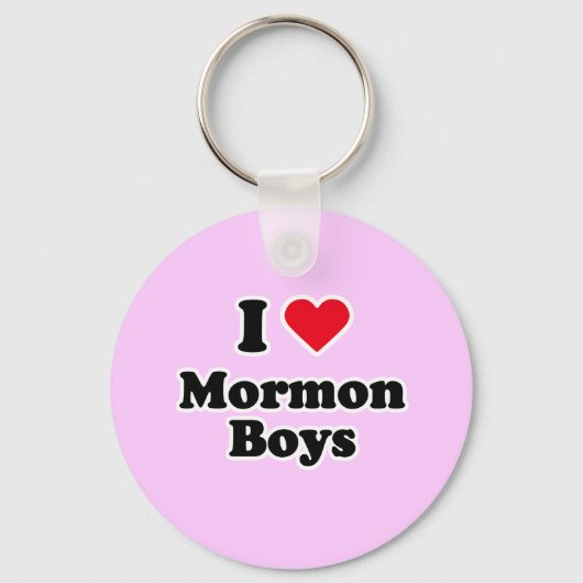 Ik hou van mormon jongens sleutelhanger (Voorkant)