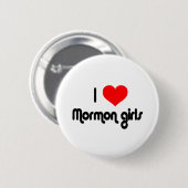 Ik hou van Mormon meisjes Ronde Button 5,7 Cm (Voorkant /achterkant)