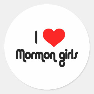 Ik hou van Mormon meisjes Ronde Sticker