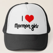 Ik hou van Mormon meisjes Trucker Pet (Voorkant)