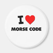 Ik hou van morse code magneet (Voorkant)