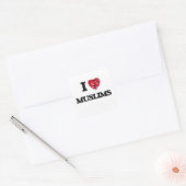Ik hou van moslims vierkante sticker (Envelop)