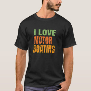 Ik hou van motorboerenfontein op een meer of meer t-shirt