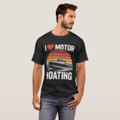 Ik hou van motorbootvaren bootvaarder t-shirt (Voorkant volledig)