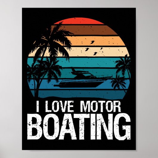 Ik hou van motorbootvaren poster (Voorkant)
