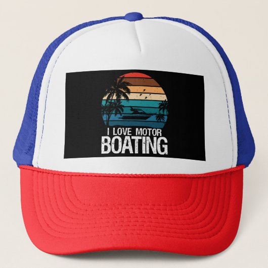 Ik hou van motorbootvaren  trucker pet (Voorkant)