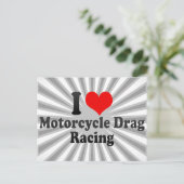 Ik hou van Motorcycle Drag Racing Briefkaart (Staand voorkant)