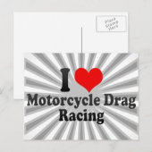 Ik hou van Motorcycle Drag Racing Briefkaart (Voorkant / Achterkant)