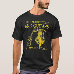 Ik hou van motorfietsen en gitaren en misschien 3 t-shirt