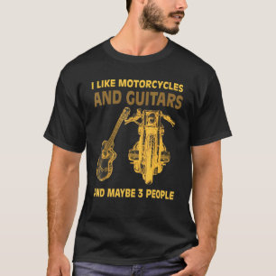 Ik hou van motorfietsen en gitaren t-shirt