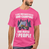 Ik hou van motorfietsen en kamperen en misschien 3 t-shirt (Voorkant)