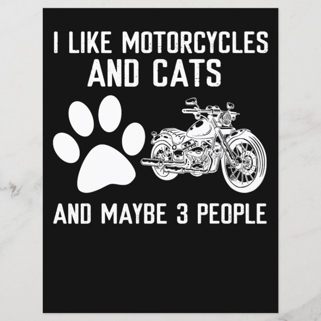Ik hou van motorfietsen en katten grappige kunstge (Voorkant)