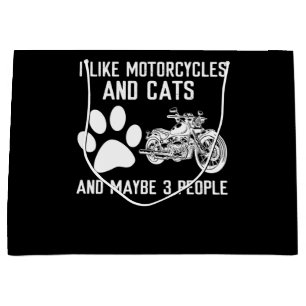 Ik hou van motorfietsen en katten grappige kunstge groot cadeauzakje