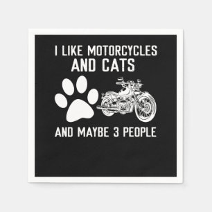 Ik hou van motorfietsen en katten grappige kunstge servet