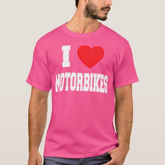Ik hou van motorfietsen t-shirt (Voorkant)