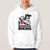 Ik hou van mountainbiken silhouet design hoodie (Voorkant)