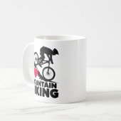 Ik hou van mountainbiken silhouet design koffiemok (Voorkant links)