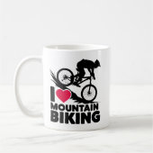 Ik hou van mountainbiken silhouet design koffiemok (Links)