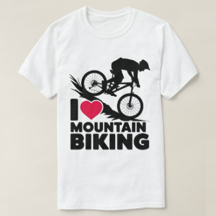 Ik hou van mountainbiken silhouet design t-shirt