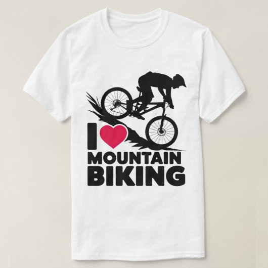 Ik hou van mountainbiken silhouet design t-shirt (Design voorkant)