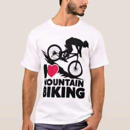 Ik hou van mountainbiken silhouet design t-shirt